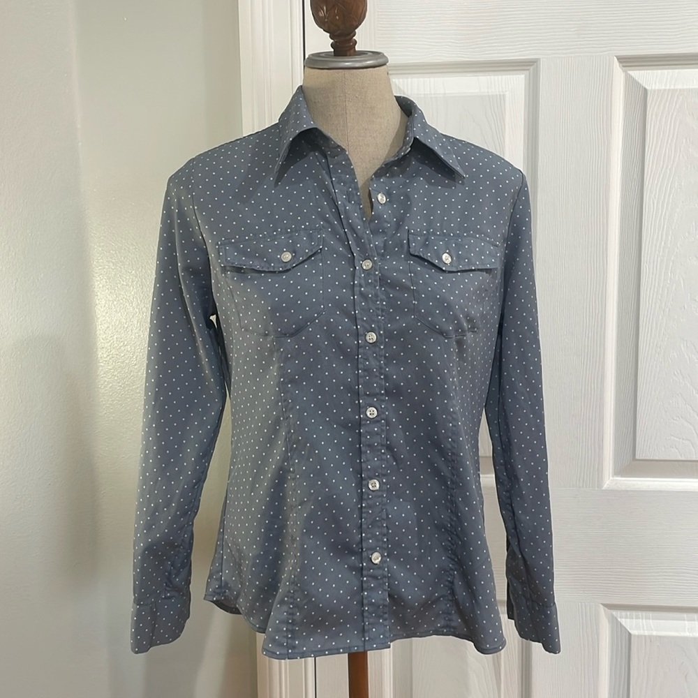 Pendleton Button-Down Shirt Blouse Polkadots Long… - image 1